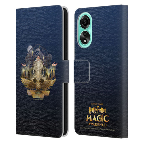 Harry Potter: Magic Awakened Characters Dumbledore Leather Book Wallet Case Cover For OPPO A78 5G