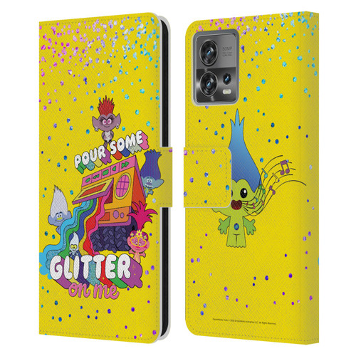 Trolls World Tour Key Art Glitter Print Leather Book Wallet Case Cover For Motorola Moto Edge 30 Fusion