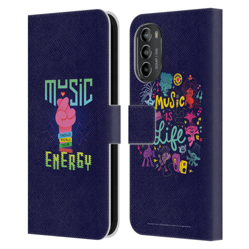 Trolls World Tour Key Art Music Is Energy Leather Book Wallet Case Cover For Motorola Moto G82 5G