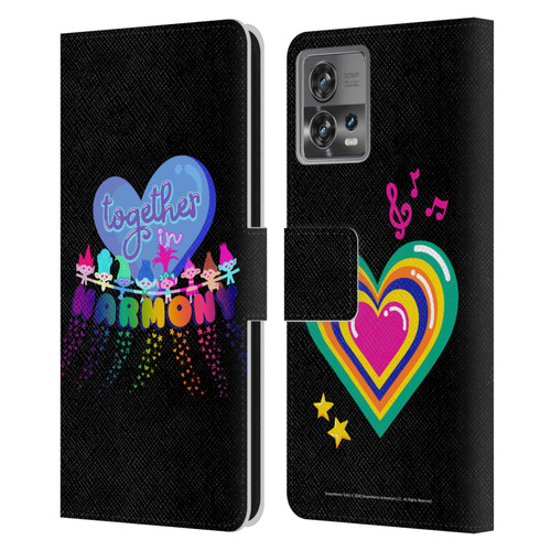 Trolls World Tour Rainbow Bffs Together In Harmony Leather Book Wallet Case Cover For Motorola Moto Edge 30 Fusion
