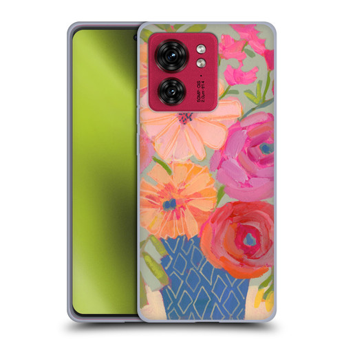 Suzanne Allard Floral Graphics Blue Diamond Soft Gel Case for Motorola Moto Edge 40