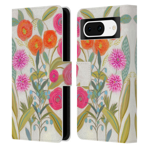 Suzanne Allard Floral Art Joyful Garden Plants Leather Book Wallet Case Cover For Google Pixel 8