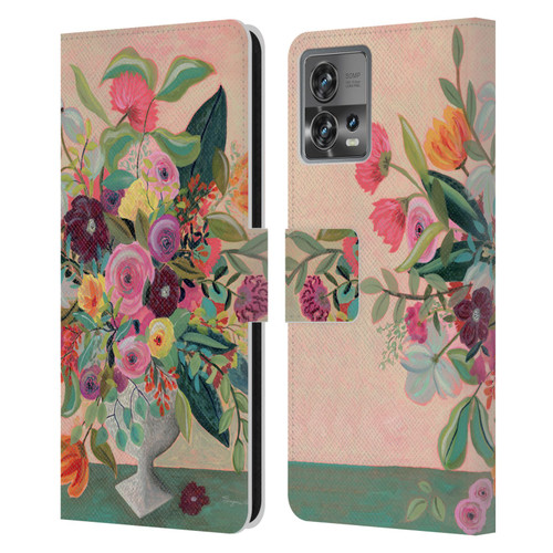 Suzanne Allard Floral Art Floral Centerpiece Leather Book Wallet Case Cover For Motorola Moto Edge 30 Fusion