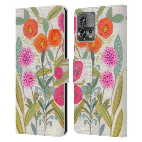 Suzanne Allard Floral Art Joyful Garden Plants Leather Book Wallet Case Cover For Motorola Moto Edge 30 Fusion