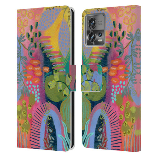 Suzanne Allard Floral Art Seed Pod Leather Book Wallet Case Cover For Motorola Moto Edge 30 Fusion