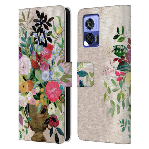 Suzanne Allard Floral Art Beauty Enthroned Leather Book Wallet Case Cover For Motorola Edge 30 Neo 5G