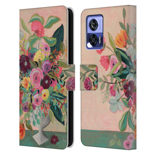 Suzanne Allard Floral Art Floral Centerpiece Leather Book Wallet Case Cover For Motorola Edge 30 Neo 5G