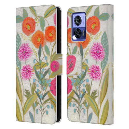 Suzanne Allard Floral Art Joyful Garden Plants Leather Book Wallet Case Cover For Motorola Edge 30 Neo 5G