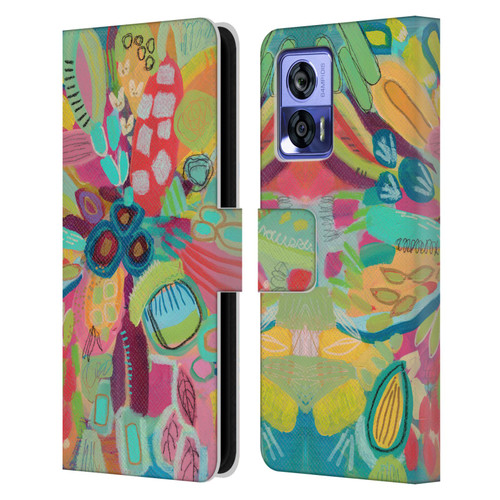 Suzanne Allard Floral Art Dancing In The Garden Leather Book Wallet Case Cover For Motorola Edge 30 Neo 5G