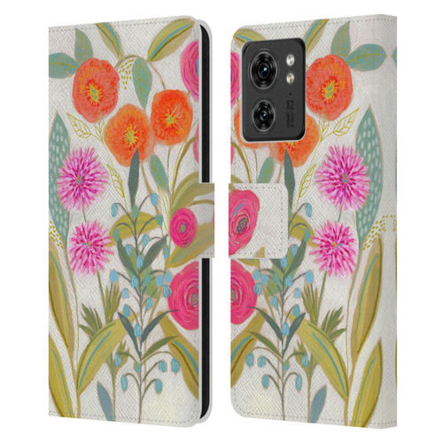 Suzanne Allard Floral Art Joyful Garden Plants Leather Book Wallet Case Cover For Motorola Moto Edge 40