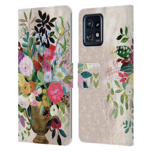 Suzanne Allard Floral Art Beauty Enthroned Leather Book Wallet Case Cover For Motorola Moto Edge 40 Pro