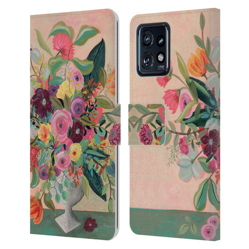 Suzanne Allard Floral Art Floral Centerpiece Leather Book Wallet Case Cover For Motorola Moto Edge 40 Pro