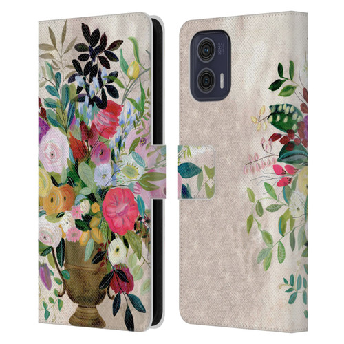 Suzanne Allard Floral Art Beauty Enthroned Leather Book Wallet Case Cover For Motorola Moto G73 5G