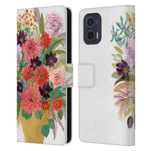Suzanne Allard Floral Art Celebration Leather Book Wallet Case Cover For Motorola Moto G73 5G