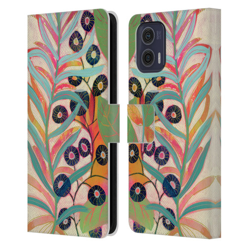 Suzanne Allard Floral Art Joyful Garden Flower Leather Book Wallet Case Cover For Motorola Moto G73 5G