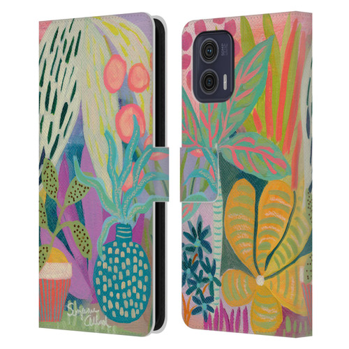 Suzanne Allard Floral Art Palm Heaven Leather Book Wallet Case Cover For Motorola Moto G73 5G