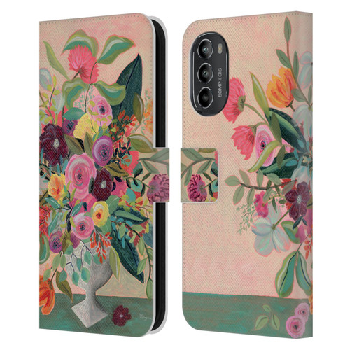 Suzanne Allard Floral Art Floral Centerpiece Leather Book Wallet Case Cover For Motorola Moto G82 5G