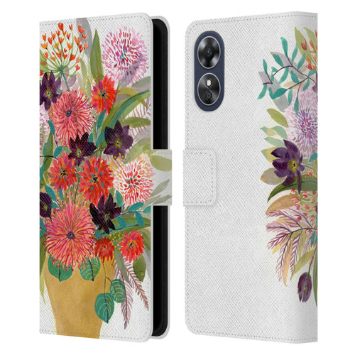 Suzanne Allard Floral Art Celebration Leather Book Wallet Case Cover For OPPO A17