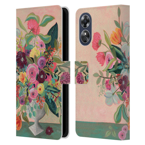 Suzanne Allard Floral Art Floral Centerpiece Leather Book Wallet Case Cover For OPPO A17