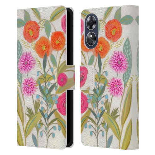 Suzanne Allard Floral Art Joyful Garden Plants Leather Book Wallet Case Cover For OPPO A17