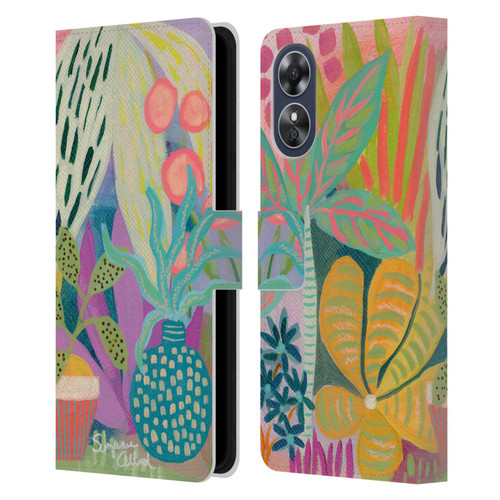 Suzanne Allard Floral Art Palm Heaven Leather Book Wallet Case Cover For OPPO A17