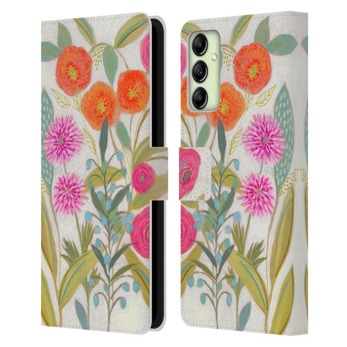 Suzanne Allard Floral Art Joyful Garden Plants Leather Book Wallet Case Cover For Samsung Galaxy A14 5G