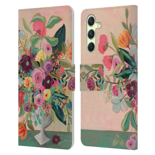 Suzanne Allard Floral Art Floral Centerpiece Leather Book Wallet Case Cover For Samsung Galaxy A54 5G
