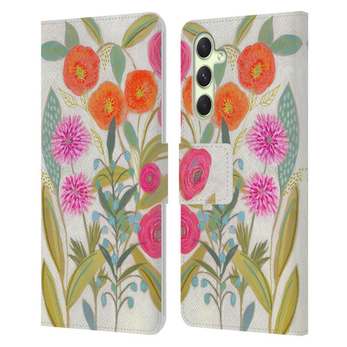 Suzanne Allard Floral Art Joyful Garden Plants Leather Book Wallet Case Cover For Samsung Galaxy A54 5G