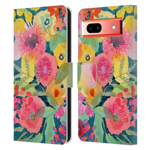 Suzanne Allard Floral Graphics Delightful Leather Book Wallet Case Cover For Google Pixel 7a