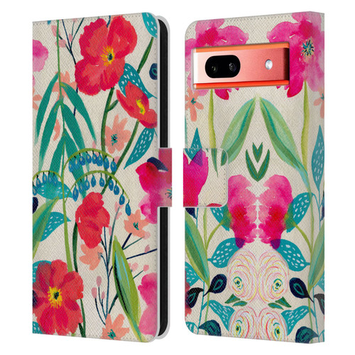 Suzanne Allard Floral Graphics Garden Party Leather Book Wallet Case Cover For Google Pixel 7a