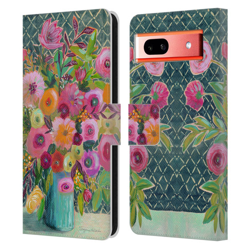 Suzanne Allard Floral Graphics Hope Springs Leather Book Wallet Case Cover For Google Pixel 7a