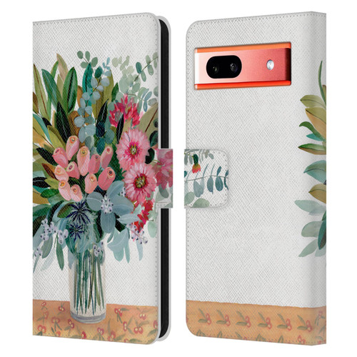 Suzanne Allard Floral Graphics Magnolia Surrender Leather Book Wallet Case Cover For Google Pixel 7a