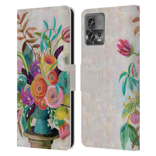 Suzanne Allard Floral Graphics Charleston Glory Leather Book Wallet Case Cover For Motorola Moto Edge 30 Fusion