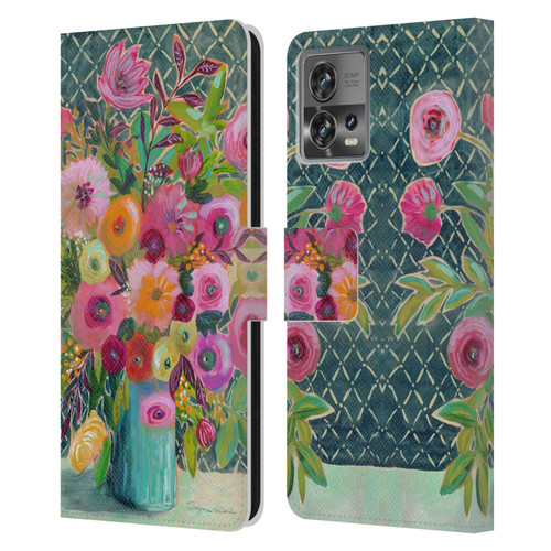 Suzanne Allard Floral Graphics Hope Springs Leather Book Wallet Case Cover For Motorola Moto Edge 30 Fusion