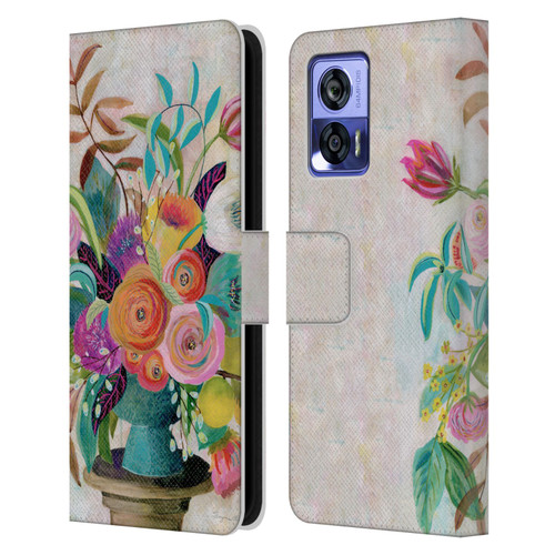 Suzanne Allard Floral Graphics Charleston Glory Leather Book Wallet Case Cover For Motorola Edge 30 Neo 5G