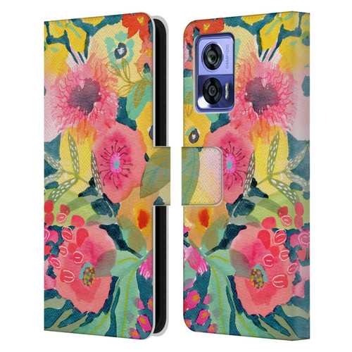 Suzanne Allard Floral Graphics Delightful Leather Book Wallet Case Cover For Motorola Edge 30 Neo 5G