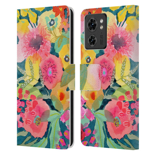 Suzanne Allard Floral Graphics Delightful Leather Book Wallet Case Cover For Motorola Moto Edge 40