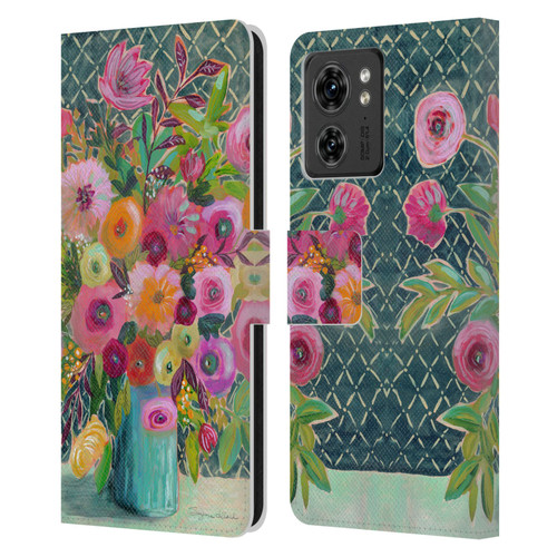 Suzanne Allard Floral Graphics Hope Springs Leather Book Wallet Case Cover For Motorola Moto Edge 40