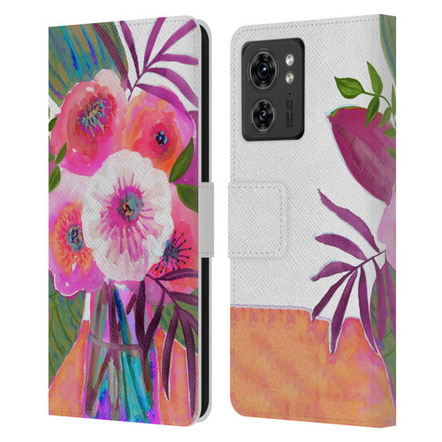 Suzanne Allard Floral Graphics Sunrise Bouquet Purples Leather Book Wallet Case Cover For Motorola Moto Edge 40