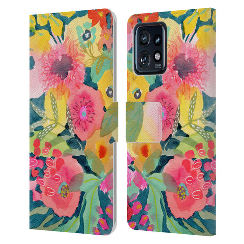 Suzanne Allard Floral Graphics Delightful Leather Book Wallet Case Cover For Motorola Moto Edge 40 Pro