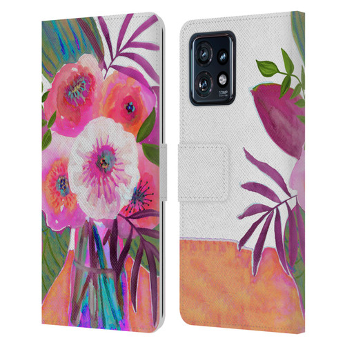 Suzanne Allard Floral Graphics Sunrise Bouquet Purples Leather Book Wallet Case Cover For Motorola Moto Edge 40 Pro