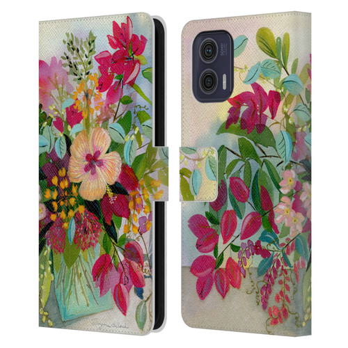 Suzanne Allard Floral Graphics Flamands Leather Book Wallet Case Cover For Motorola Moto G73 5G