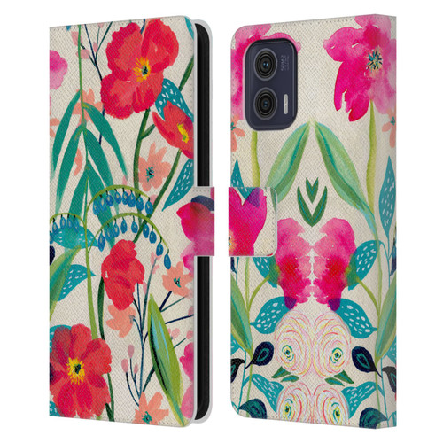 Suzanne Allard Floral Graphics Garden Party Leather Book Wallet Case Cover For Motorola Moto G73 5G