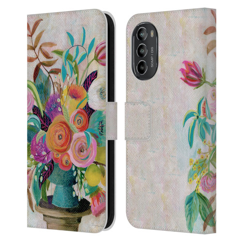Suzanne Allard Floral Graphics Charleston Glory Leather Book Wallet Case Cover For Motorola Moto G82 5G