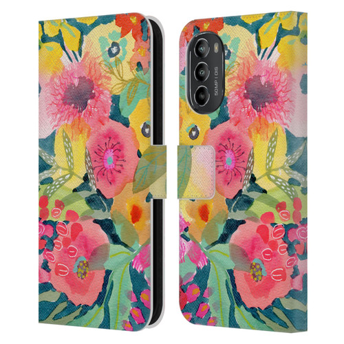 Suzanne Allard Floral Graphics Delightful Leather Book Wallet Case Cover For Motorola Moto G82 5G
