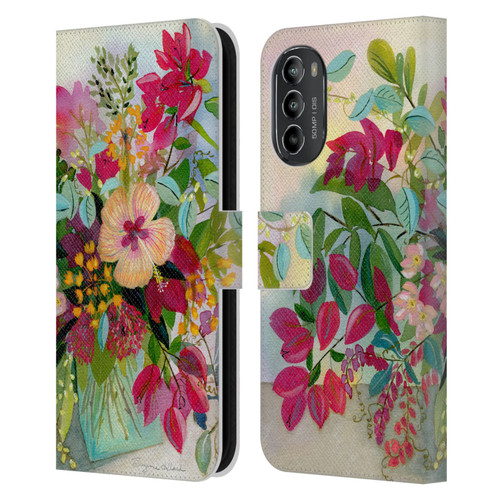 Suzanne Allard Floral Graphics Flamands Leather Book Wallet Case Cover For Motorola Moto G82 5G