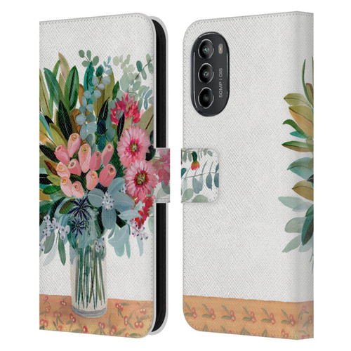Suzanne Allard Floral Graphics Magnolia Surrender Leather Book Wallet Case Cover For Motorola Moto G82 5G
