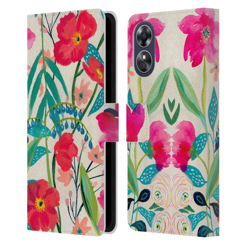 Suzanne Allard Floral Graphics Garden Party Leather Book Wallet Case Cover For OPPO A17