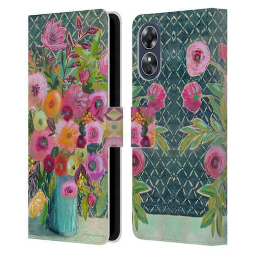 Suzanne Allard Floral Graphics Hope Springs Leather Book Wallet Case Cover For OPPO A17