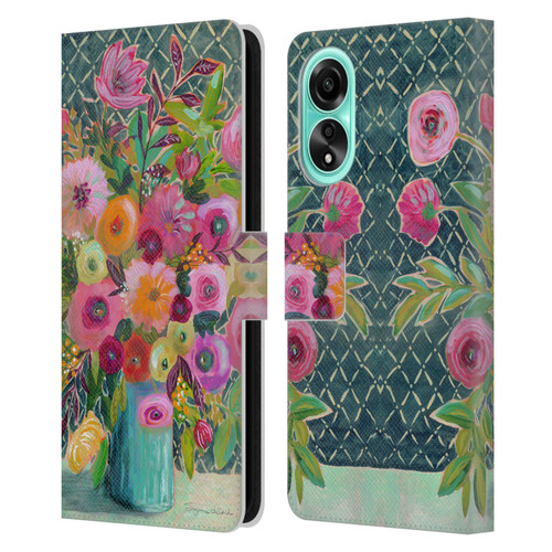 Suzanne Allard Floral Graphics Hope Springs Leather Book Wallet Case Cover For OPPO A78 4G